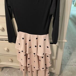 LuLaroe Georgia black with pink and black polka dots